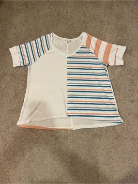 Cato Waffle Knit V-neck Tee